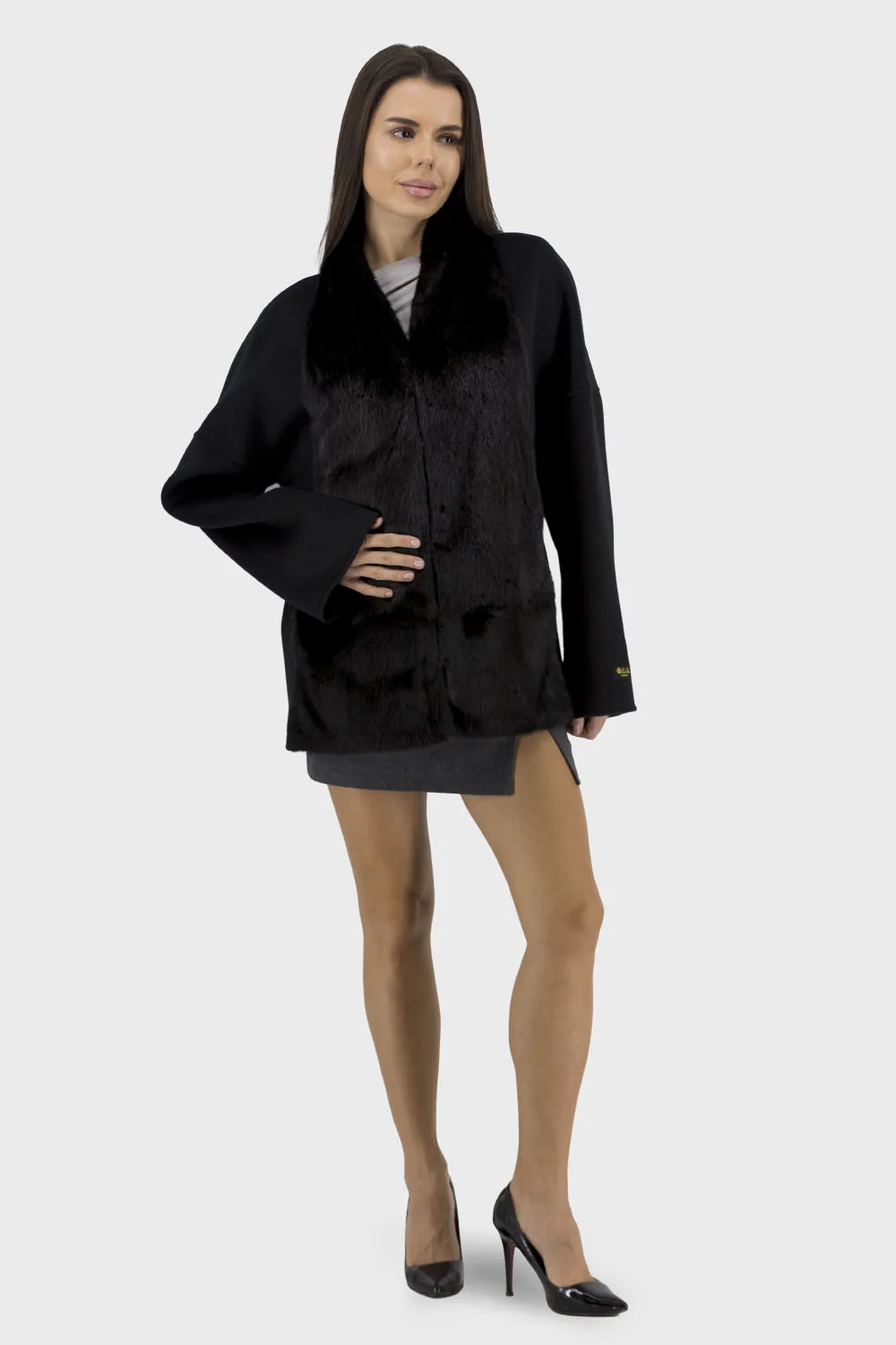 Жіноче пальто Bella Bicchi (чорний, 2XL)