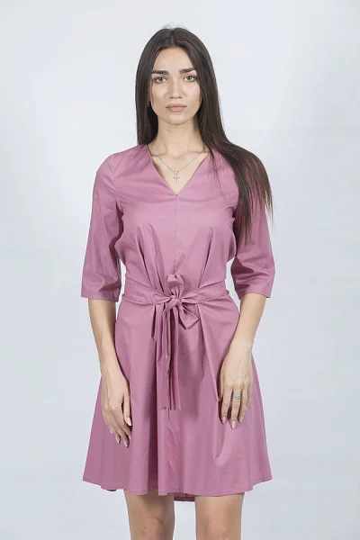 Women's summer oversized dress in pink with a V-neck Stella Polare (pink, 42)