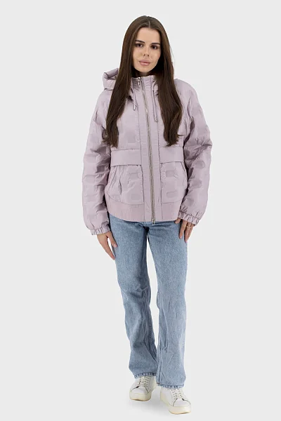 Geacă casual pentru femei cu puf artificial și glugă cu fermoar Snow Owl (pudra, 2XL)