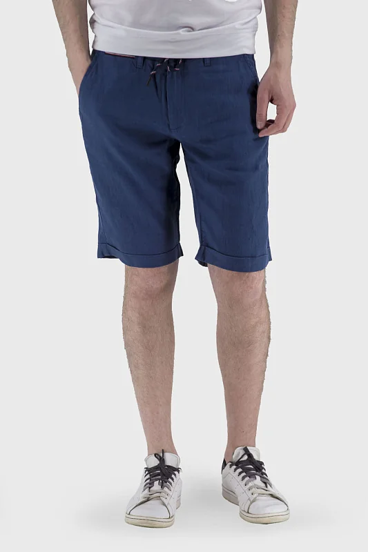 Чоловічі літні однотонні шорти синього кольору, casual стиль Tommy Hilfiger (7391-3) фото 1, ціна
