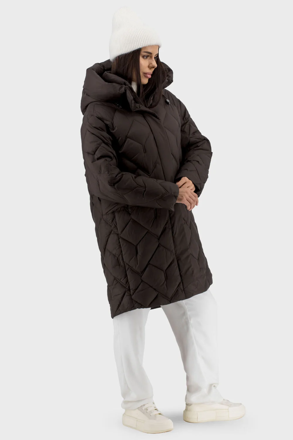 Жіночий пуховик Snow Owl (коричневий, 2XL)