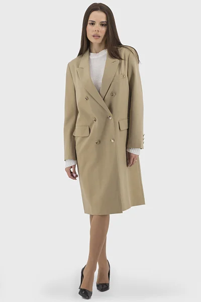 Classic women's raincoat without insulation, beige or black Evona (beige, 34)