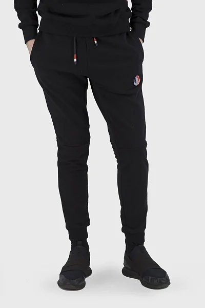 Чоловічі однотонні спортивні штани з кишенями та манжетами Moncler (13950) фото 1, ціна