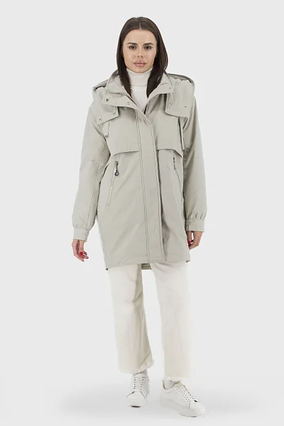Women's casual pistachio jacket with padding polyester and hood Snow Owl (pistachio, S)