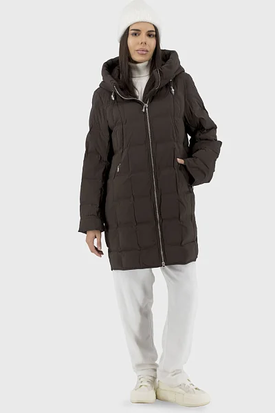 Жіночий пуховик Snow Owl (коричневий, 2XL)