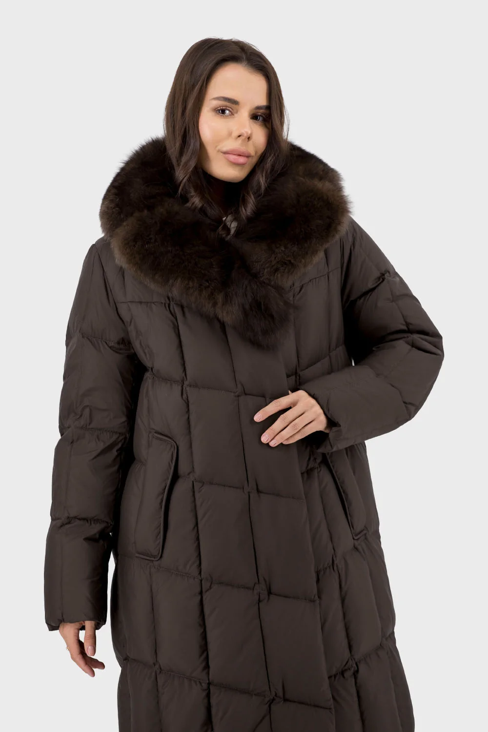 Жіночий пуховик Snow Owl (коричневий, 2XL)