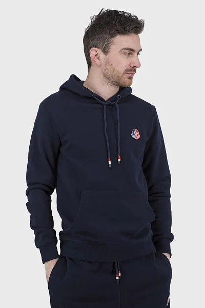 Чоловіче спортивне худі без підкладки з капюшоном і кишенею Moncler (синій, 2XL)