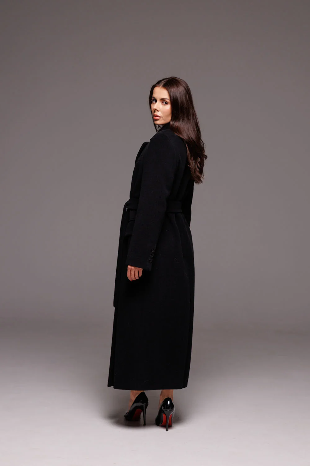 Women's classic wool coat with belt, without insulation Stella Polare (593/542)
