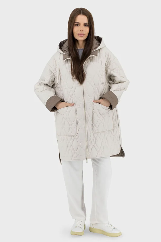 Жіноча двостороння стьобана куртка casual з капюшоном на осінь-весну Snow Owl (26C175) фото 1, ціна
