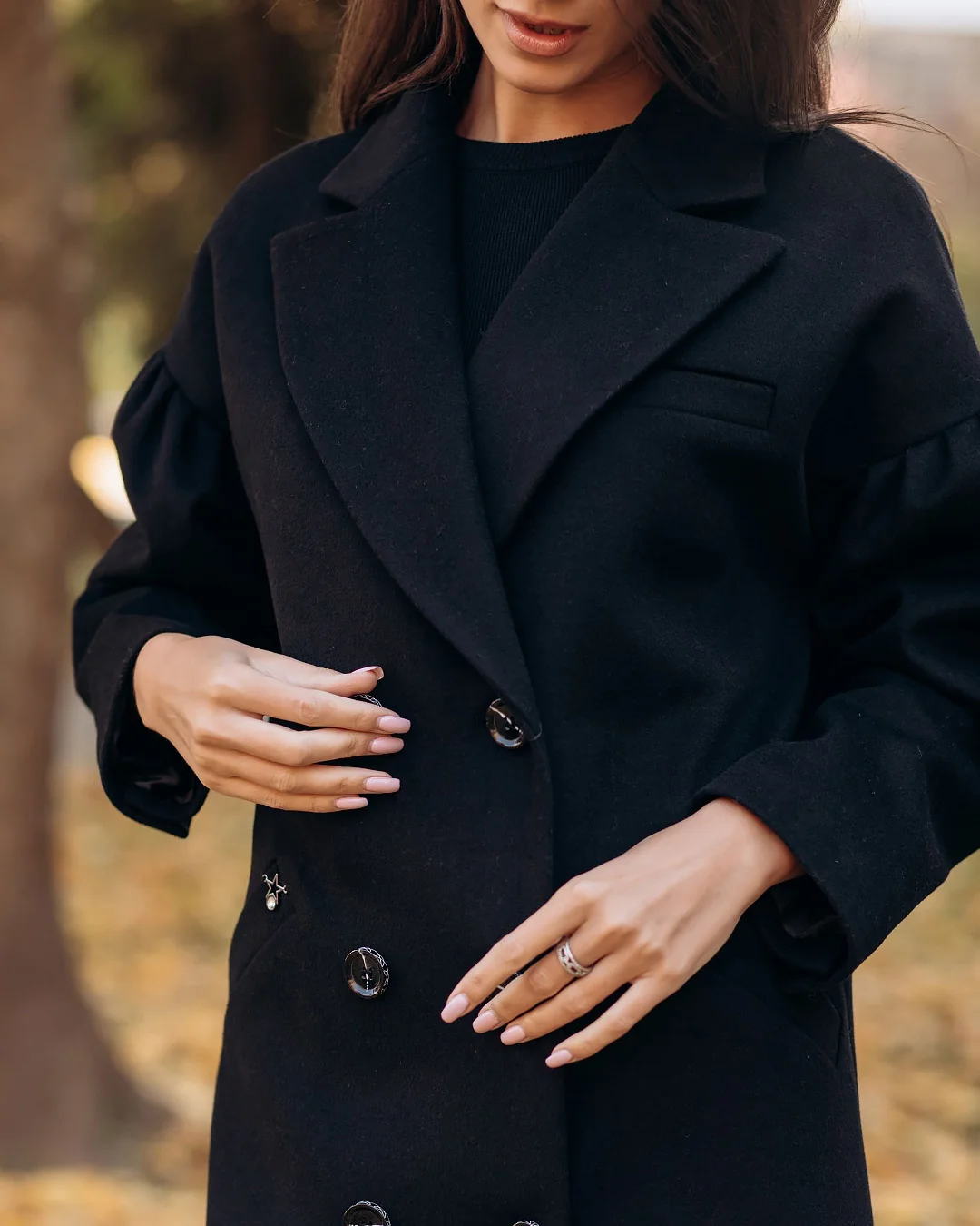 Women's casual double-breasted wool coat with English collar Stella Polare (564/543)