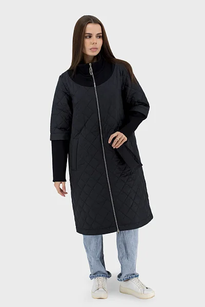 Жіноча тонка куртка casual з втачним рукавом та качиним пухом Snow Owl (чорний, 2XL)
