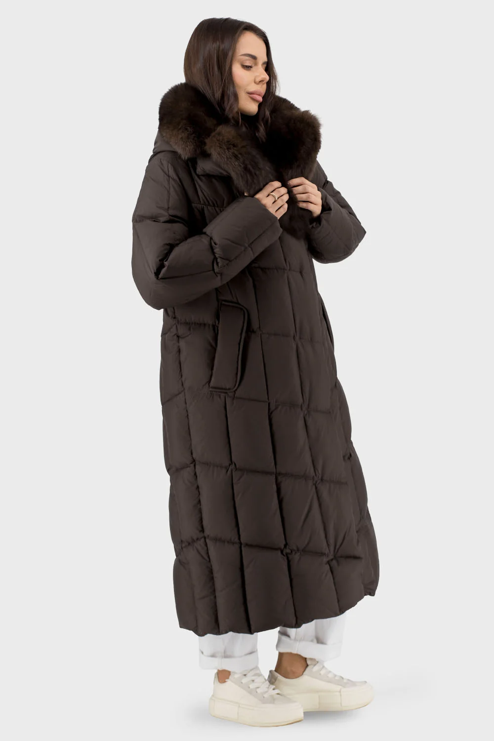 Жіночий пуховик Snow Owl (коричневий, 2XL)