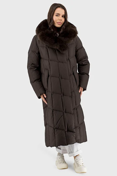 Жіночий пуховик Snow Owl (коричневий, 2XL)