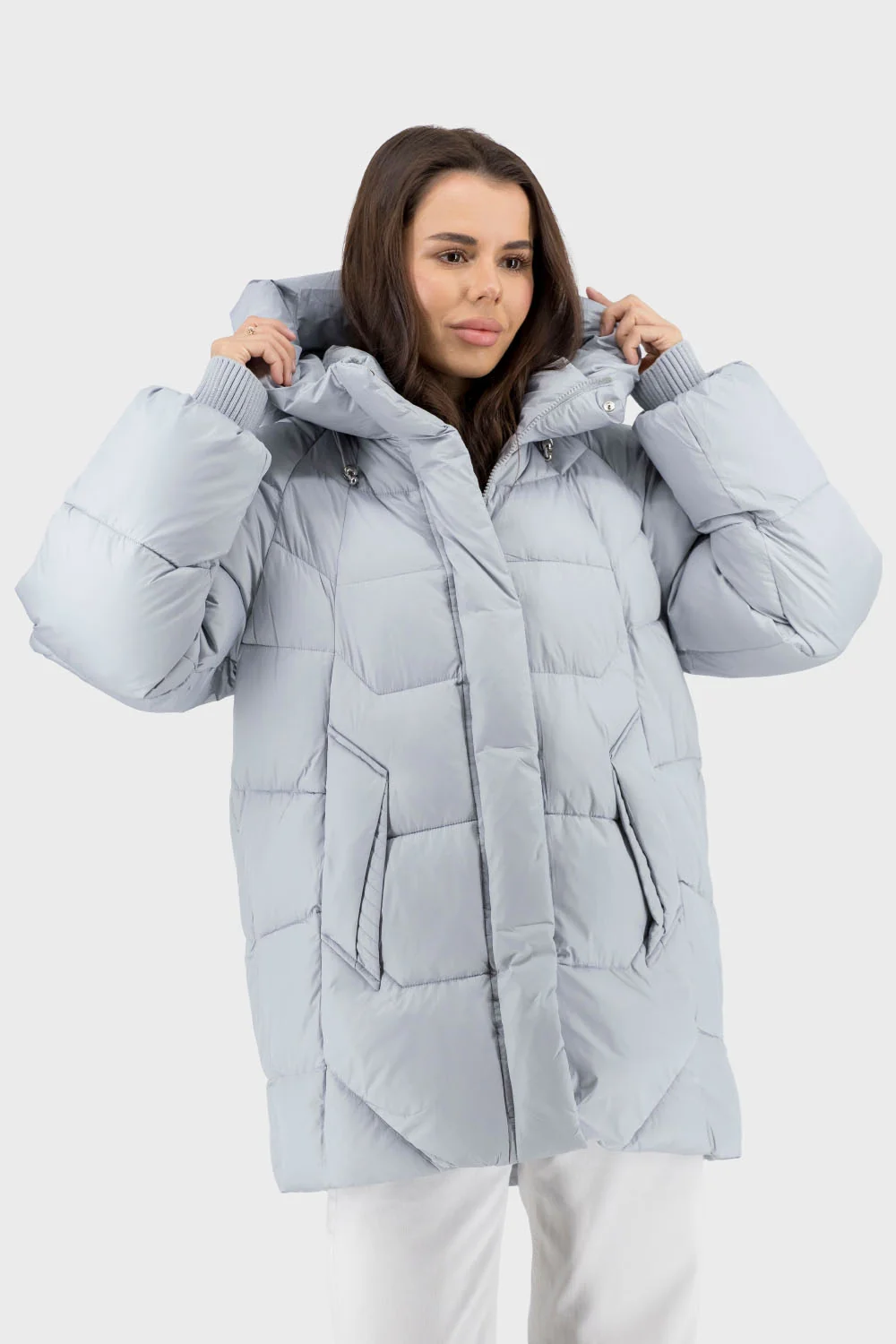 Спортивний жіночий пуховик із біопухом, стьобаний, для зими Snow Owl (блакитний, 2XL)