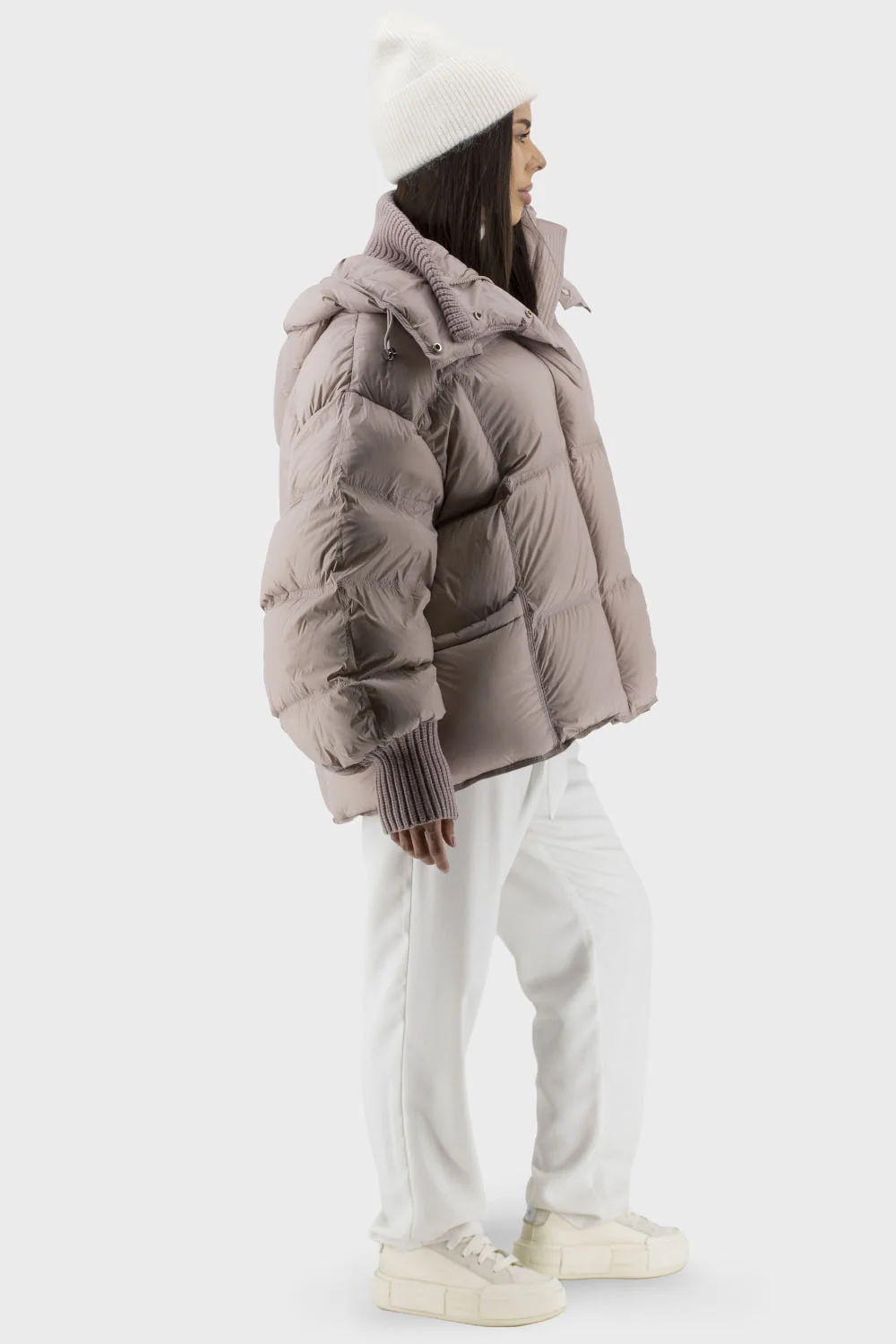 Жіночий пуховик Basic (пудра, 2XL)