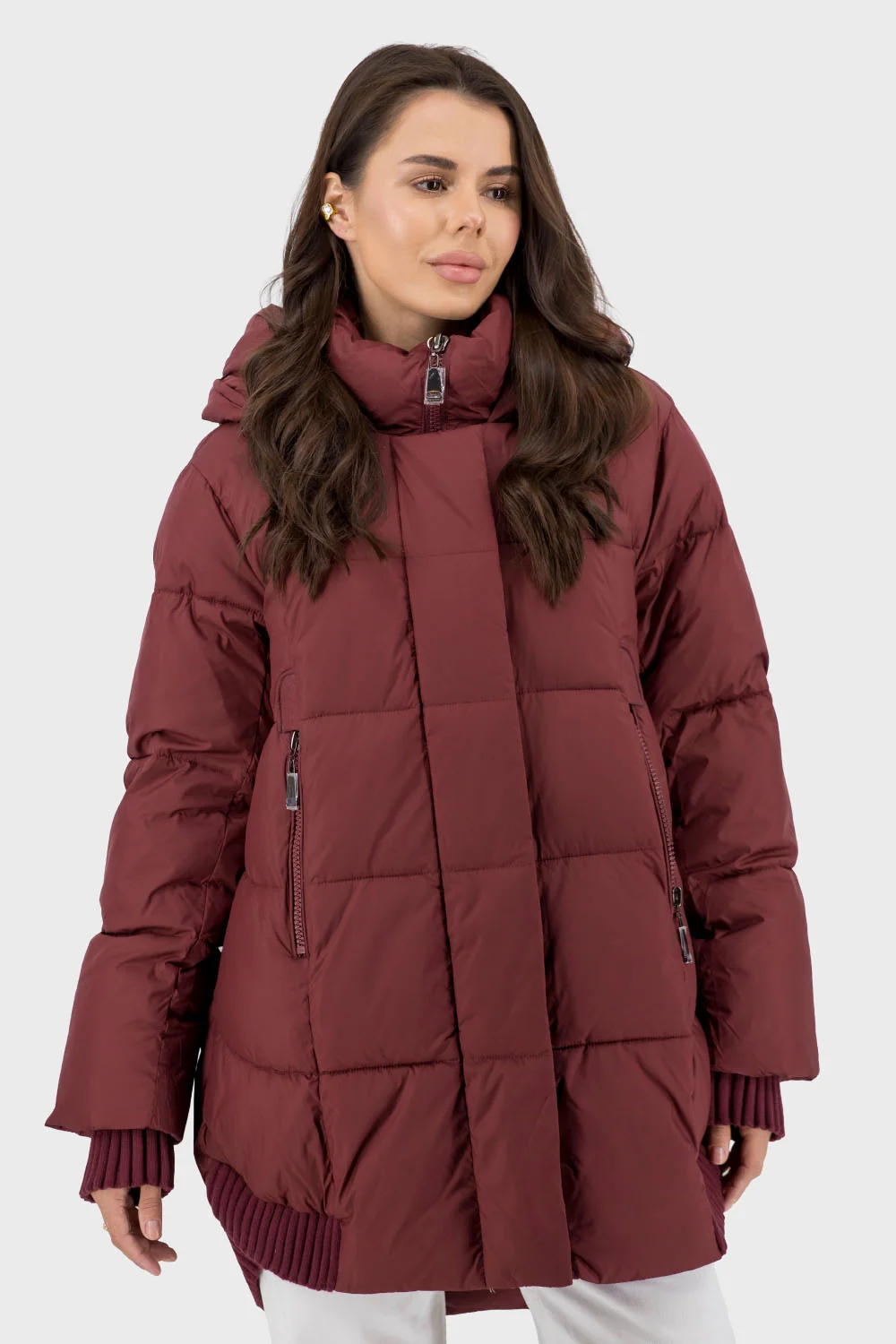 Жіночий пуховик Snow Owl (бордо, 2XL)