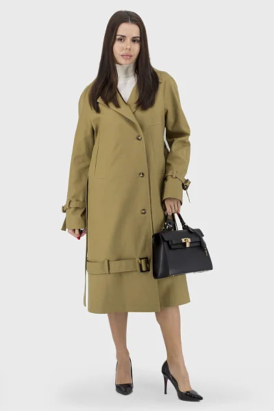 Women's camel raincoat with polyester, long sleeves, casual style Bella Bicchi (camel, 42)