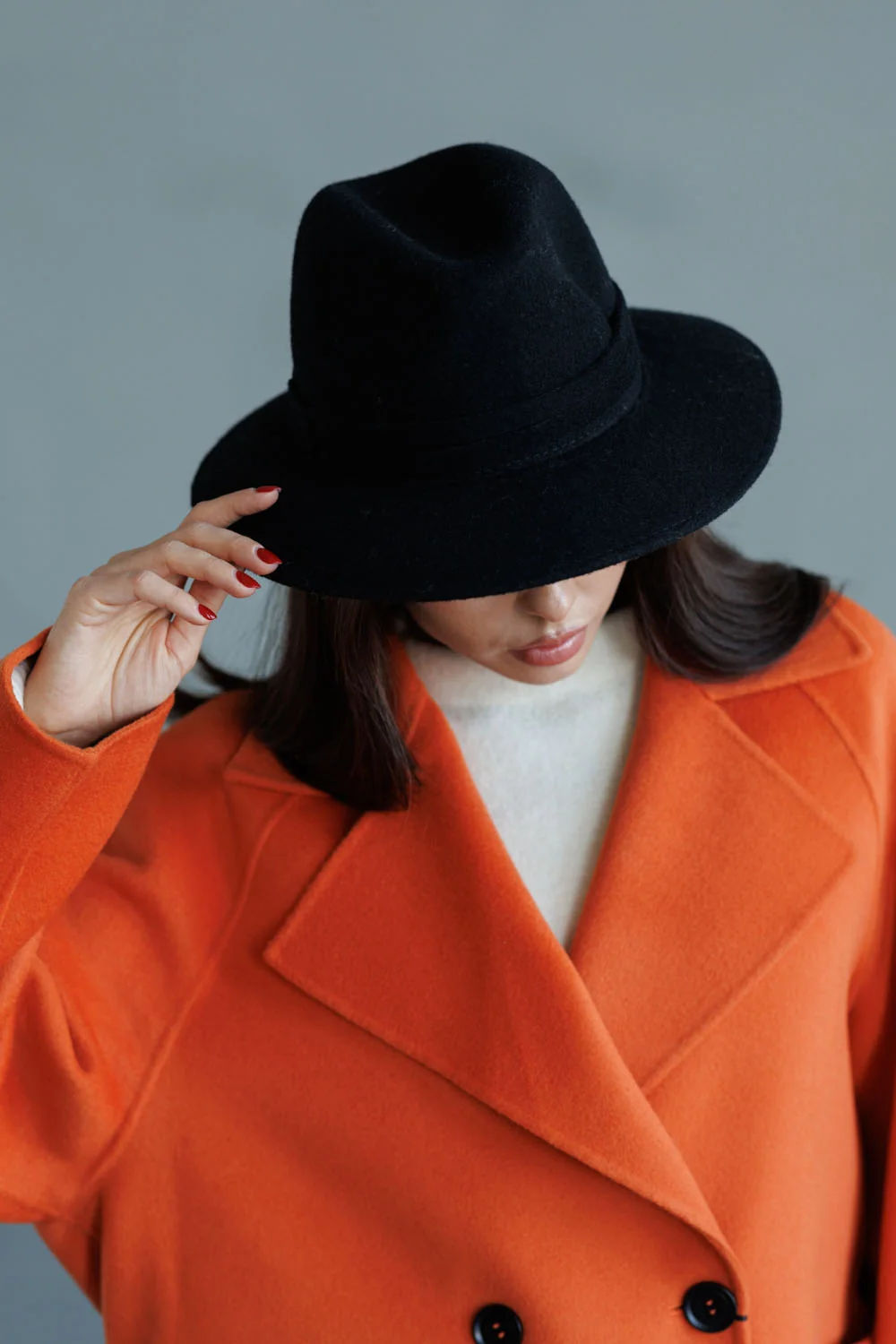 Short women's wool coat with cashmere, English collar, classic style Bella Bicchi (18-380705)