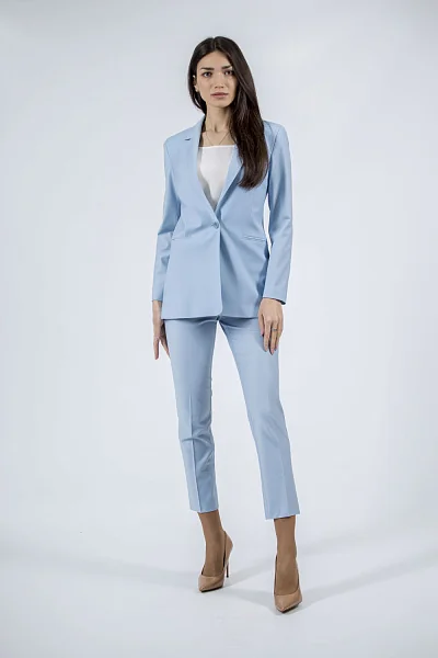 Women's classic plain polyester jacket, blue Perspective (blue, 38)