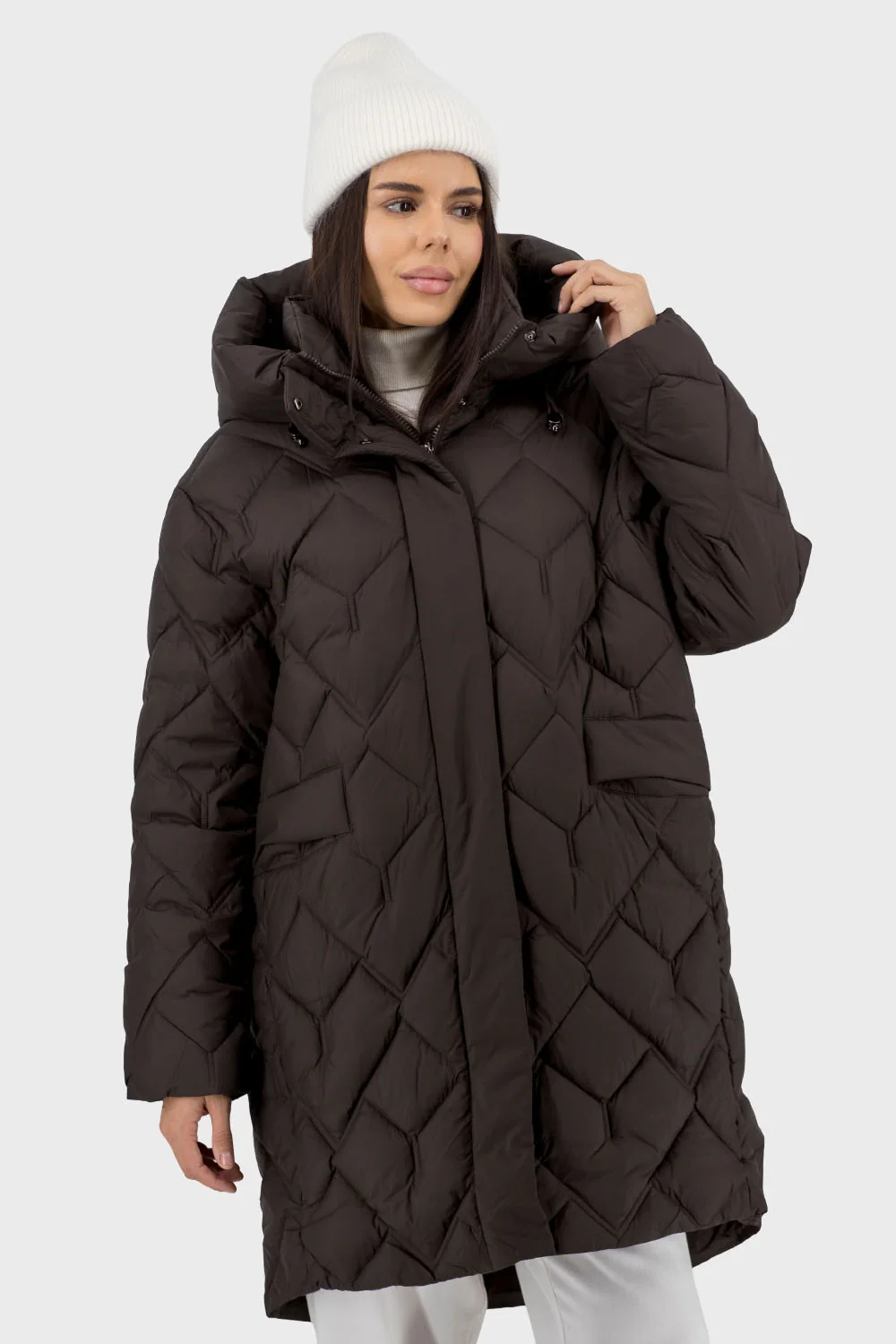 Жіночий пуховик Snow Owl (коричневий, 2XL)