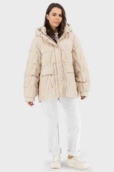 Жіночий пуховик Snow Owl (молочний, 2XL)