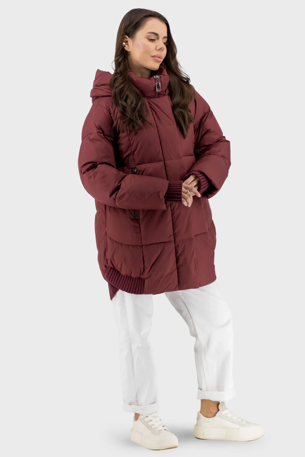 Жіночий пуховик Snow Owl (бордо, 2XL)