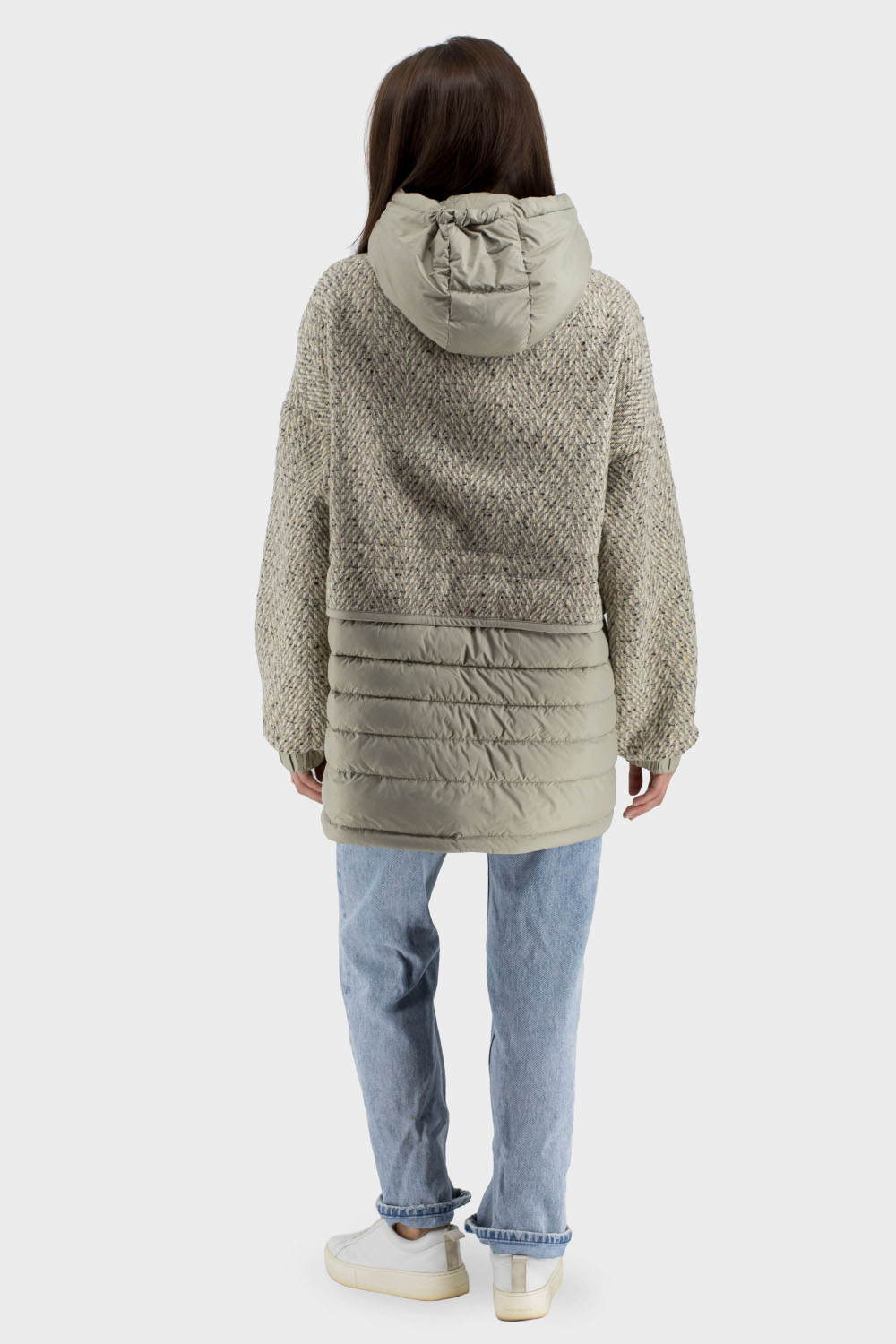 Geacă de damă bicoloră cu puf sintetic și glugă detașabilă Snow Owl (măslin, 2XL)