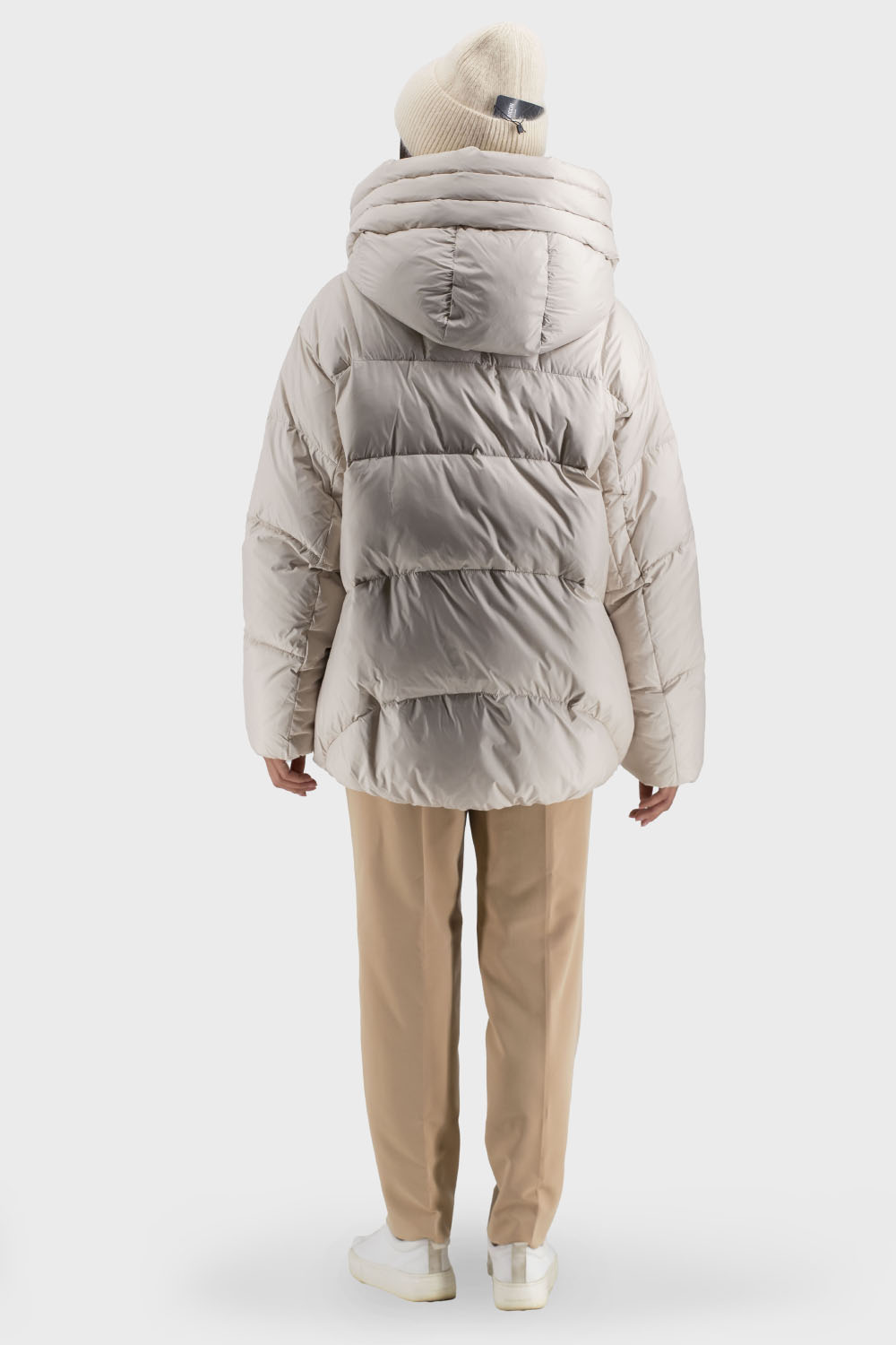 Geacă de iarnă pentru femei cu puf de rață și glugă Snow Owl (lactic, XL)