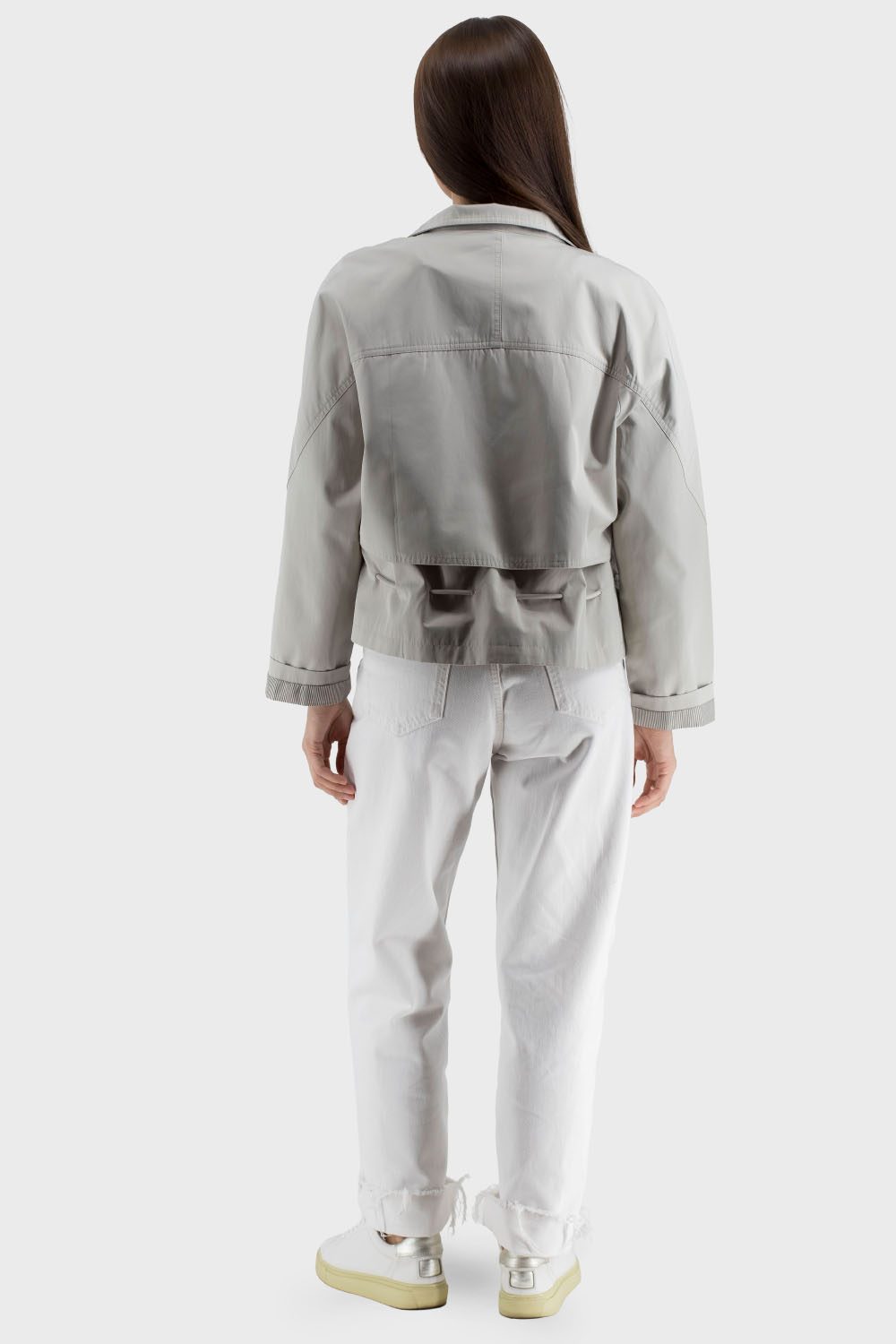 Trenci casual uni pentru femei cu căptușeală din poliester Evona (gri deschis, 34)