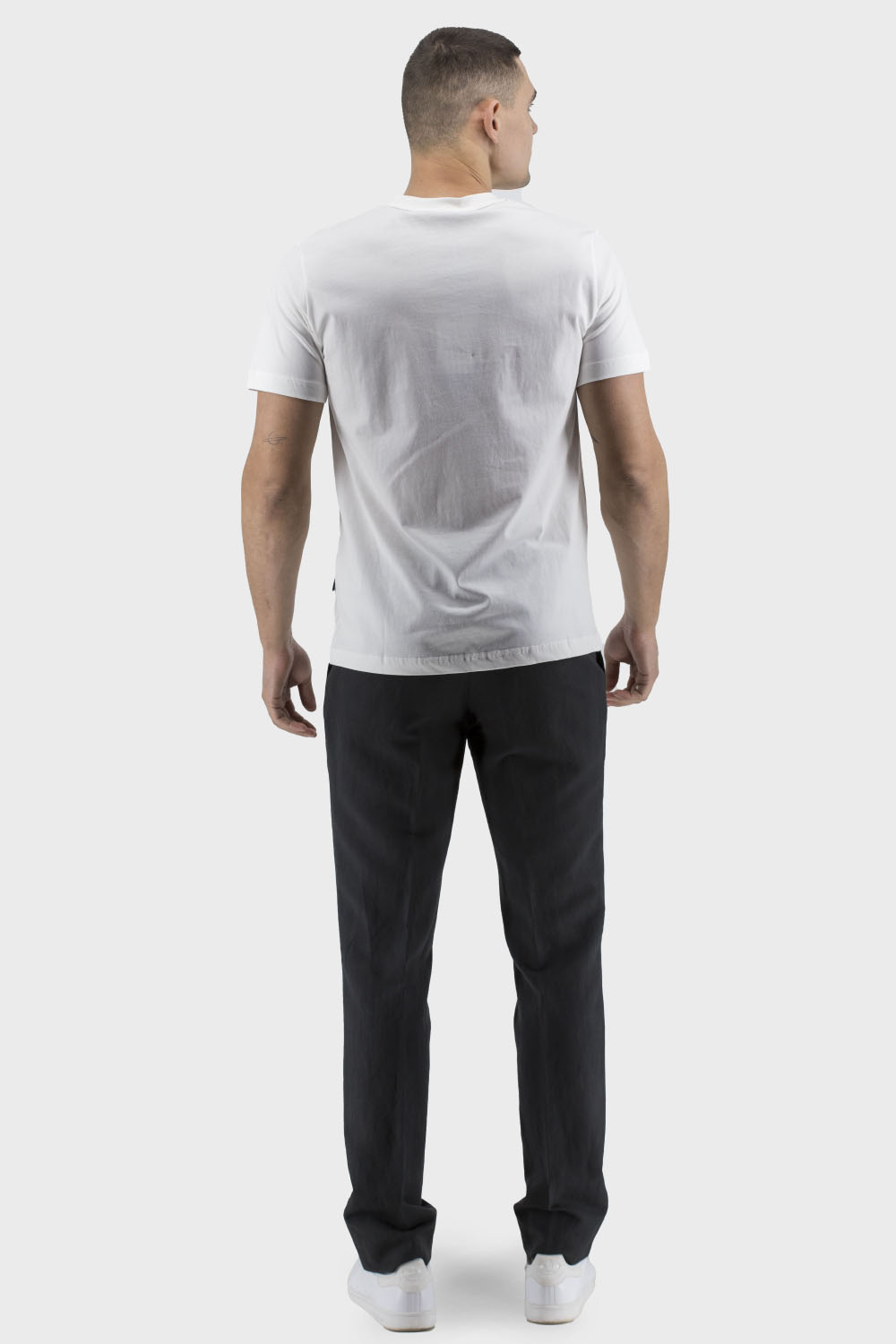 Tricou bărbătesc de vară casual, monocrom, cu aplicație, mânecă scurtă Tommy Hilfiger (alb, 3XL)