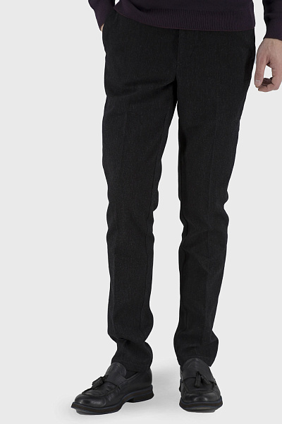Pantaloni clasici eleganți pentru bărbați cu buzunare pentru toamnă-iarnă-primăvară Avvenente (negru, 50)