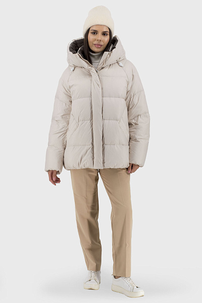 Geacă de iarnă pentru femei cu puf de rață și glugă Snow Owl (lactic, XL)
