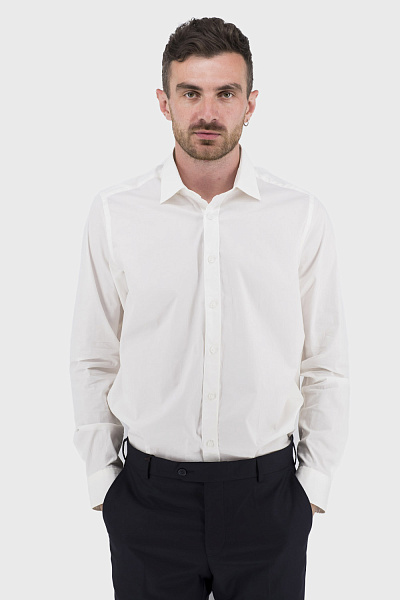 Cămașă clasică bărbătească cambrată cu mânecă lungă pentru orice sezon Avvenente (alb, 3XL)