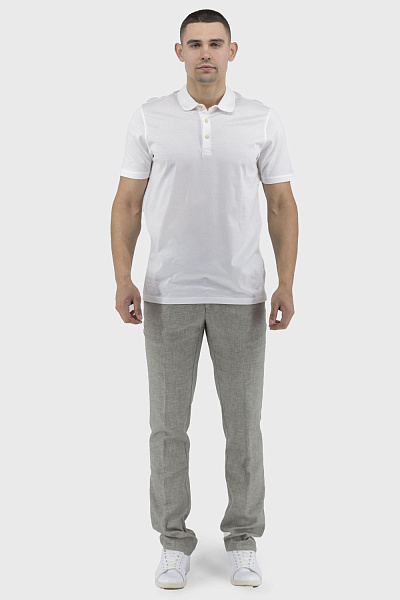 Tricou polo de vară pentru bărbați cu mânecă scurtă, simplu, cu nasturi Buke (alb, L)