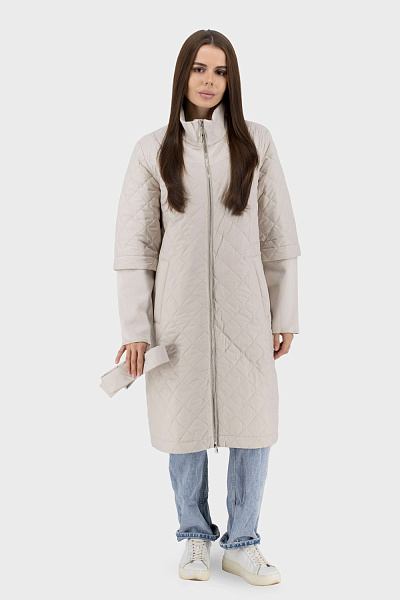 Geacă casual subțire de damă cu mânecă fixată și puf de rață Snow Owl (lactic, L)