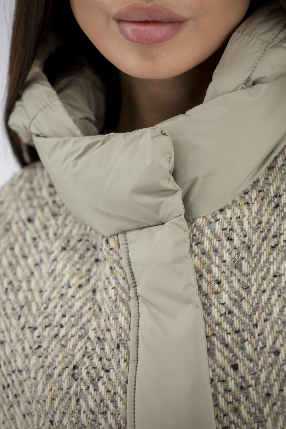 Geacă de damă bicoloră cu puf sintetic și glugă detașabilă Snow Owl (măslin, 2XL)