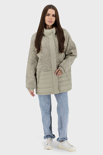 Geacă de damă bicoloră cu puf sintetic și glugă detașabilă Snow Owl (măslin, 2XL)
