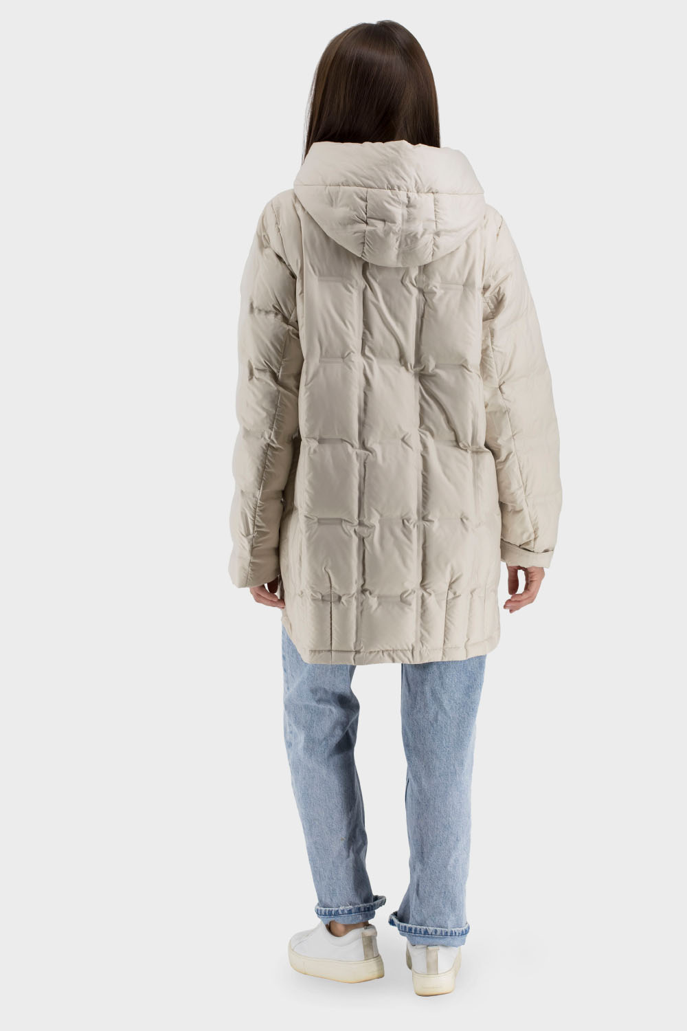 Geacă de toamnă casual pentru femei cu biopuf și glugă Snow Owl (lactic, 2XL)