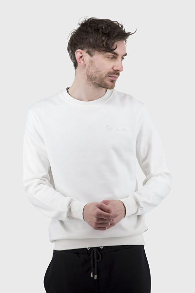Hanorac bărbătesc alb sport simplu pentru vară și toamnă Loro Piana (alb, 3XL)