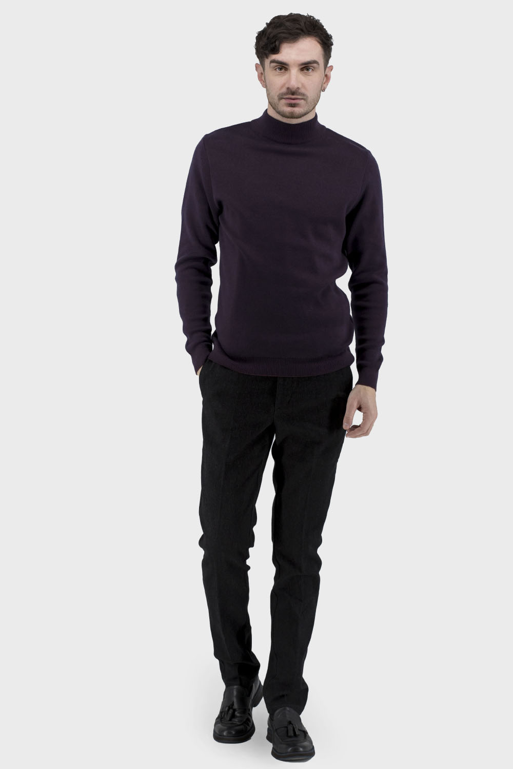 Pantaloni clasici eleganți pentru bărbați cu buzunare pentru toamnă-iarnă-primăvară Avvenente (negru, 50)