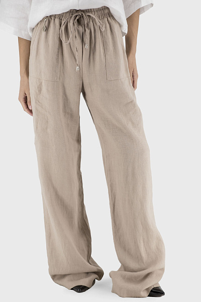 Pantaloni clasici eleganți pentru femei cu șnururi, pentru primăvară-vară, simpli ACN (bej, 36)