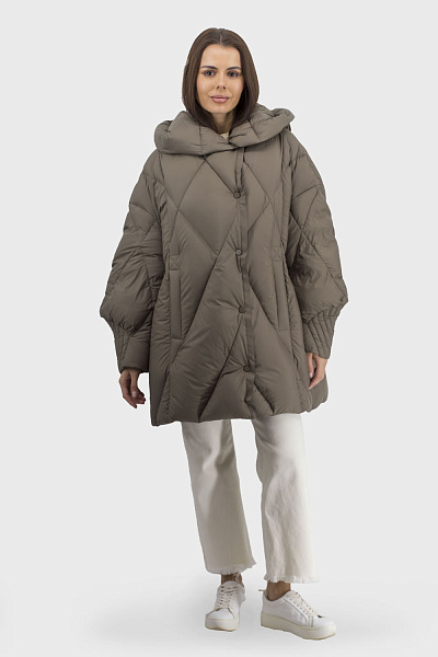 Geacă de puf pentru femei cu glugă, stil clasic, toamnă-primăvară Bella Bicchi (trucuri, XL)