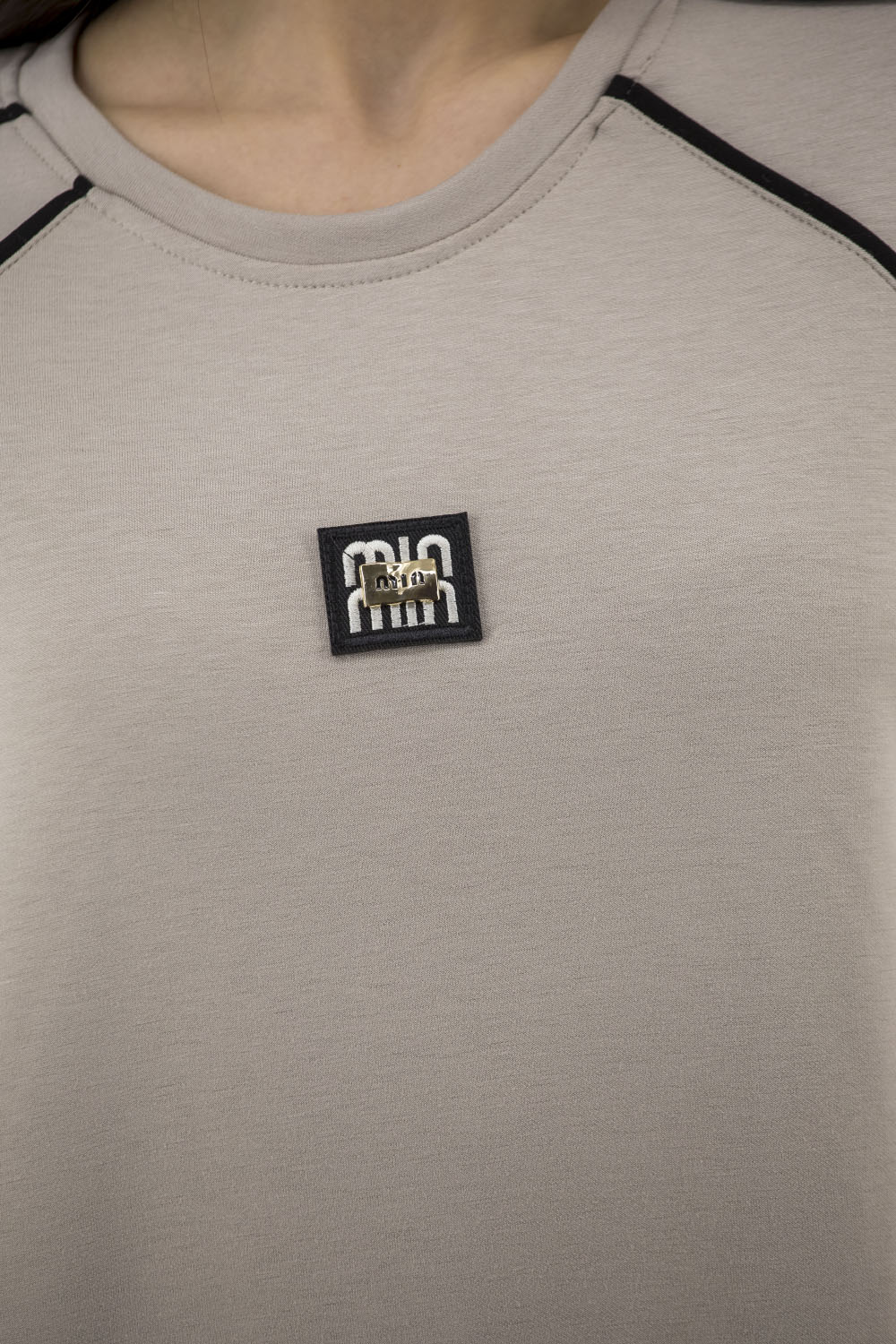 Tricou casual de vară pentru femei în dungi, cu mânecă întreagă Ziques (bej, 1)