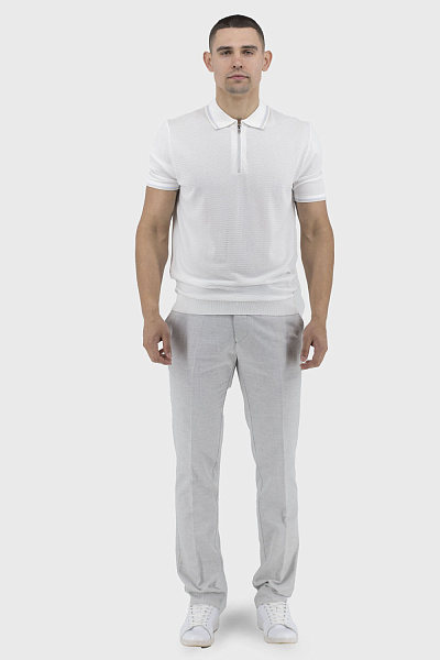 Tricou polo pentru bărbați cu fermoar, stil clasic, de vară Francolini (alb, 2XL)