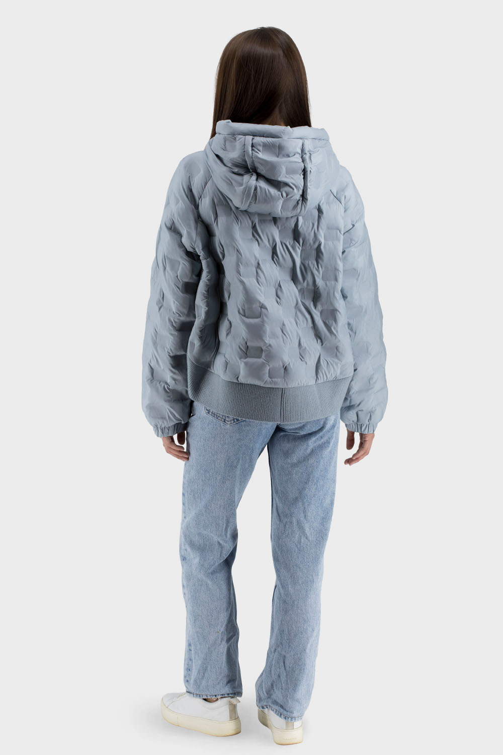 Geacă casual pentru femei cu puf artificial și glugă cu fermoar Snow Owl (albastru, 2XL)