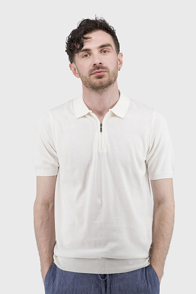 Tricou polo simplu pentru bărbați cu mânecă scurtă și fermoar Buke (alb, 2XL)