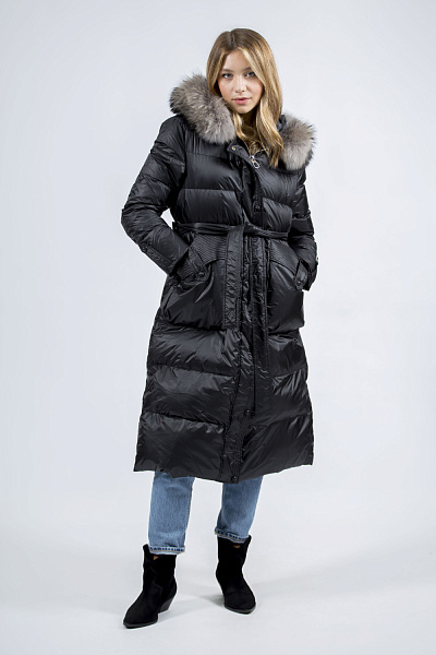 AMERICAN DOWN JACKET WITH NATURAL RACCOON FUR ON THE HOOD LAFURIA